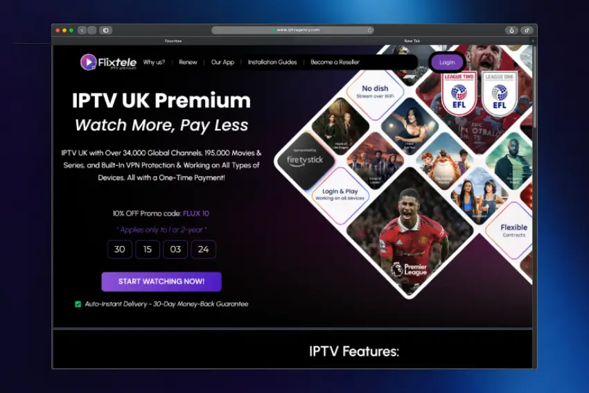 FLIXTELE - IPTV LANDING PAGE