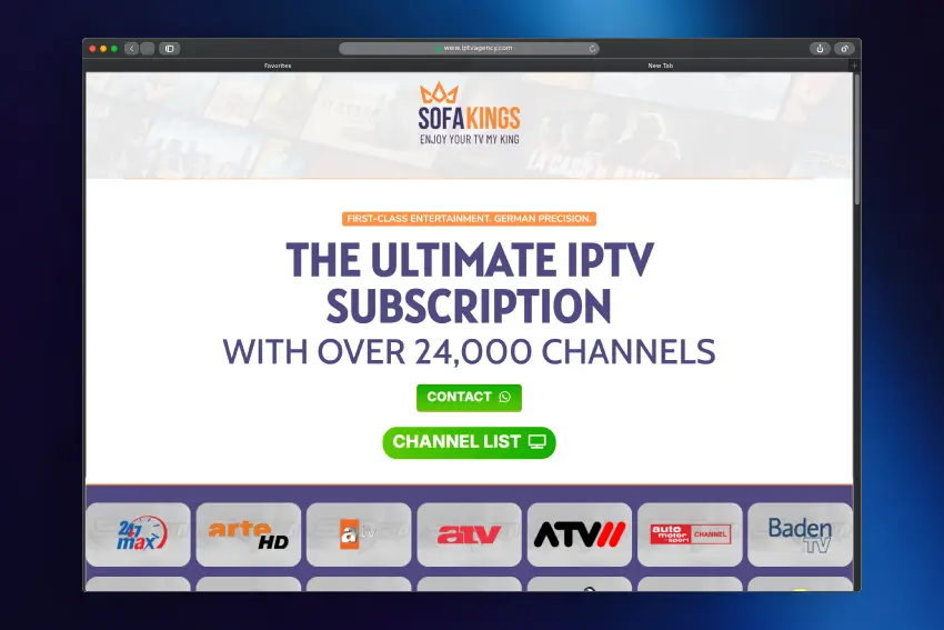 SOFA KINGS - IPTV LANDING PAGE