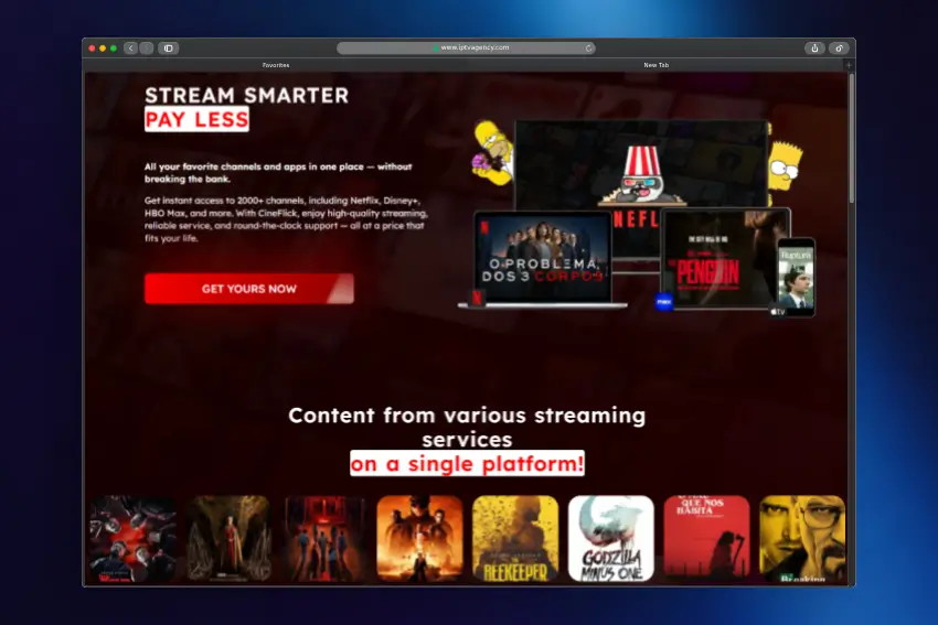 cineflix - IPTV LANDING PAGE